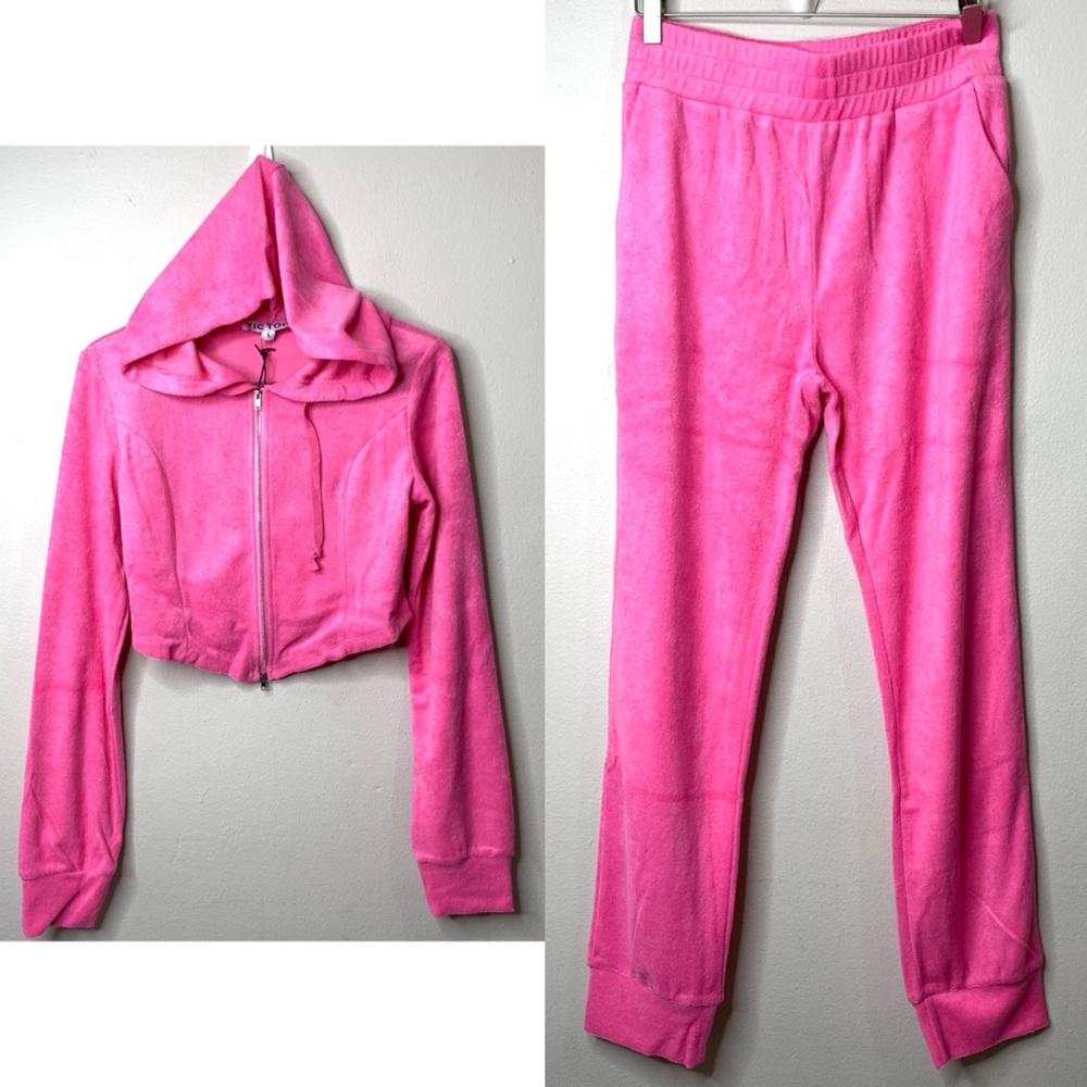 Tic Toc Hoodie Terry Cheeky Sweatsuit Matching 2 piece Set